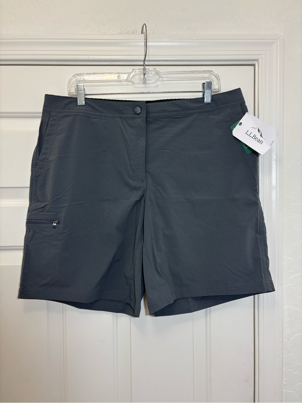 NWT L.L. Bean Comfort Trail Shorts GRAY 9" Women's Plus 16W
